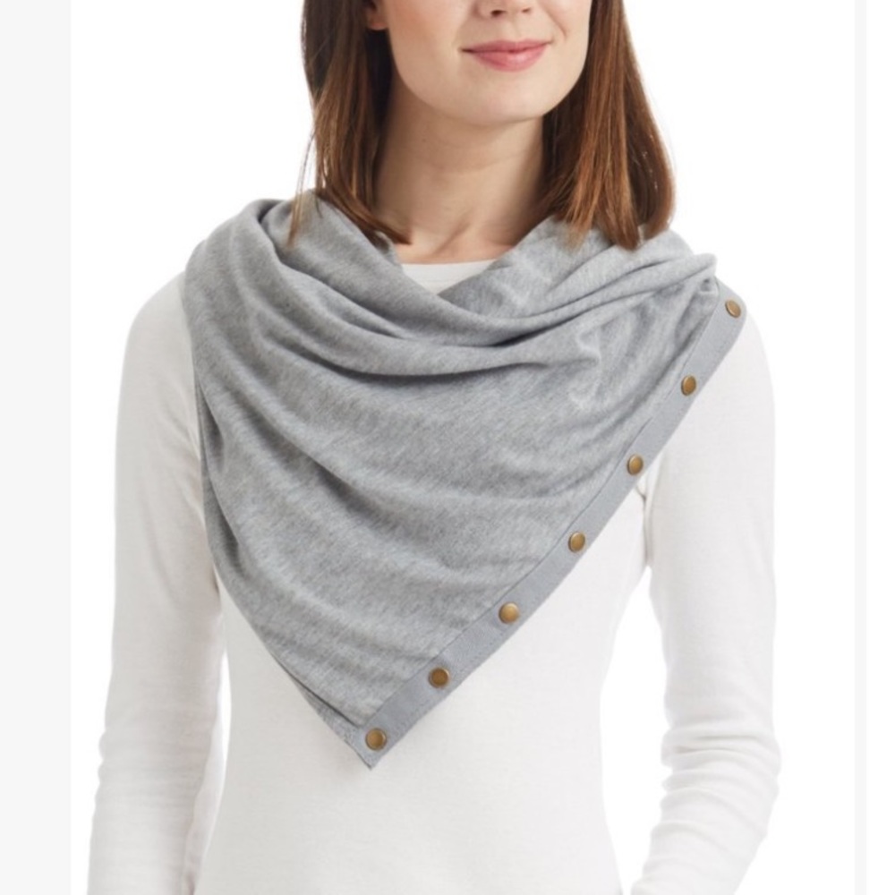 Heather Grey Snap-Button Convertible Scarf